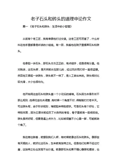 老子石头和砖头的道理申论作文