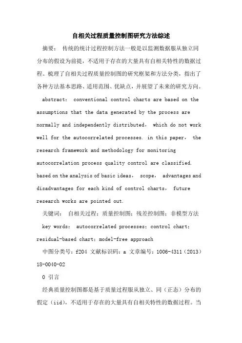 自相关过程质量控制图研究方法综述