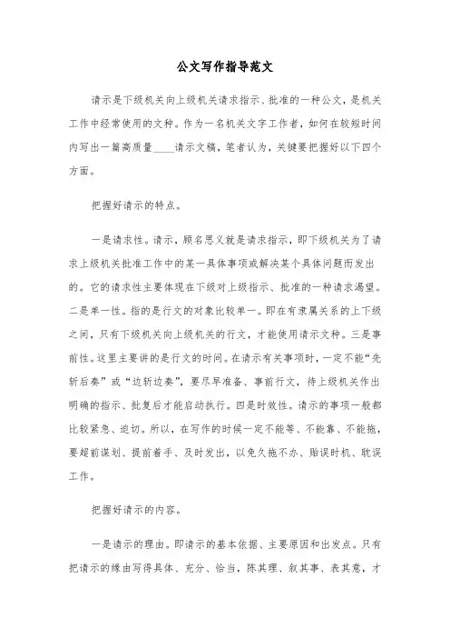 公文写作指导范文（2篇）