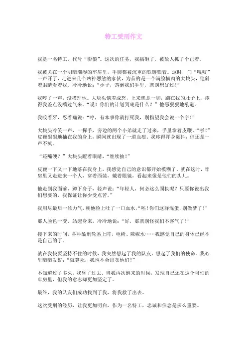 特工受刑作文