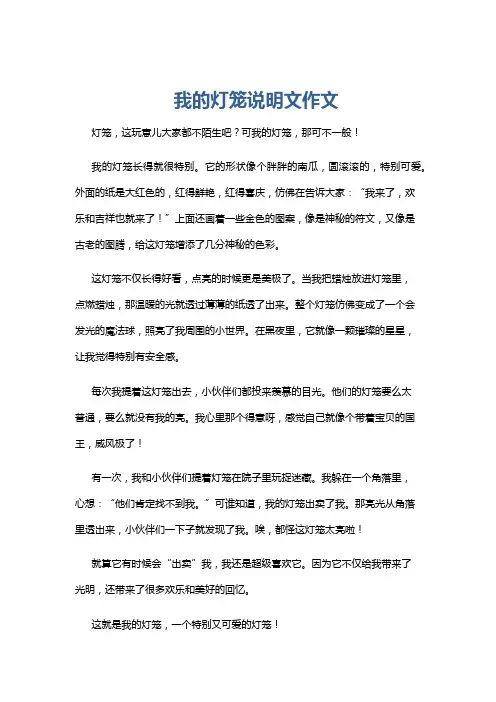 我的灯笼说明文作文