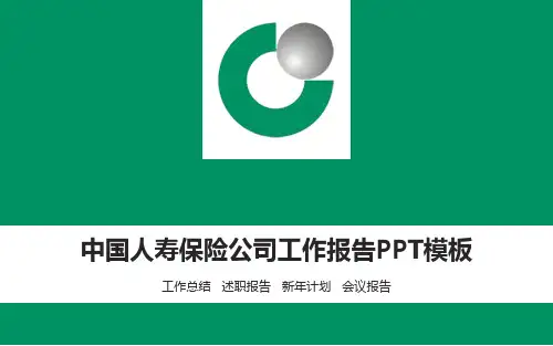 中国人寿保险公司工作报告述职报告新年计划PPT模板