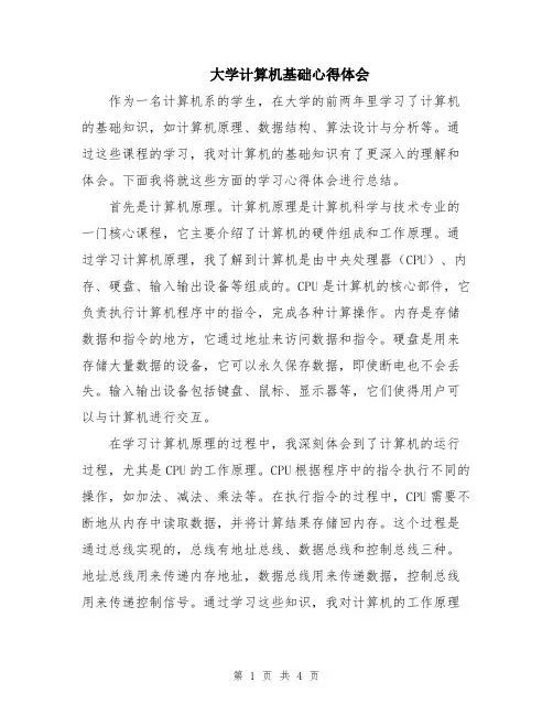 大学计算机基础心得体会