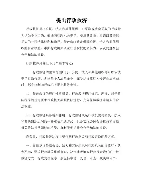 提出行政救济