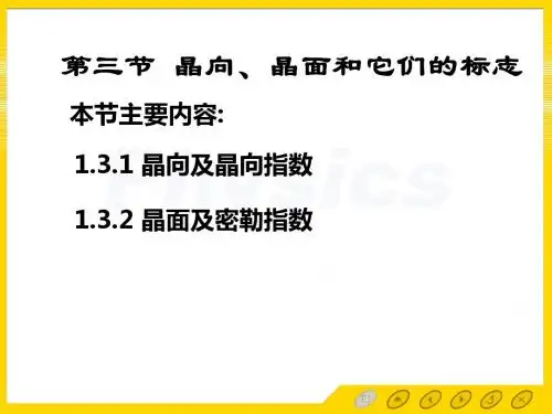 晶体生长原理与技术第三讲_晶面和晶向