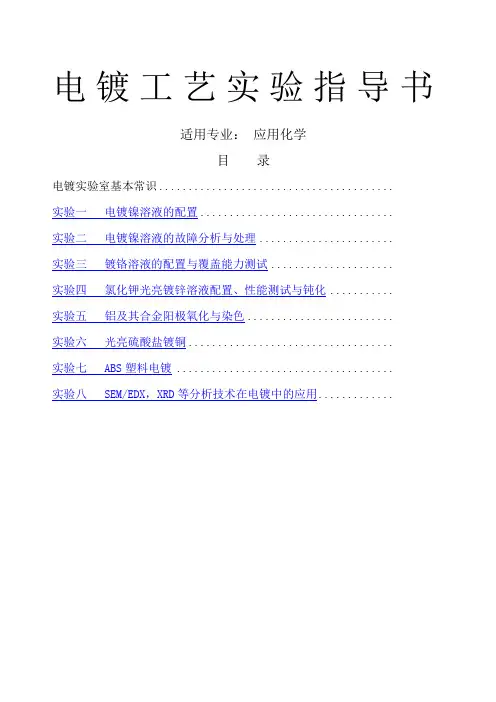 电镀实验指导