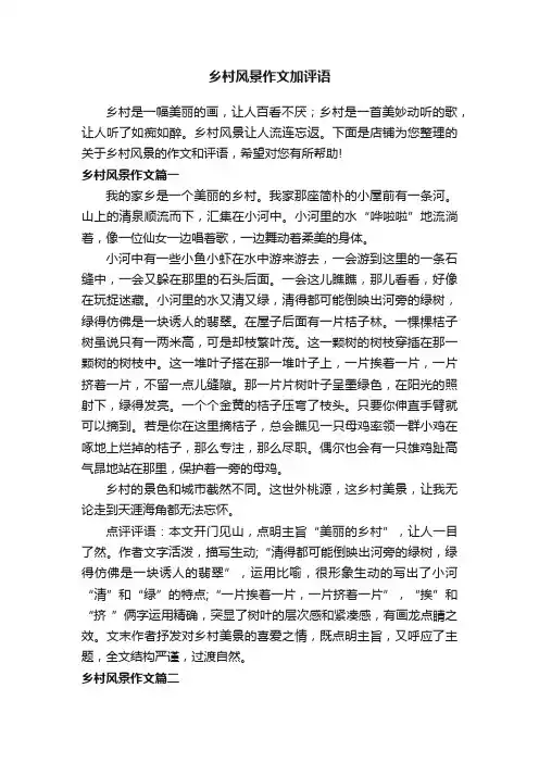 乡村风景作文加评语