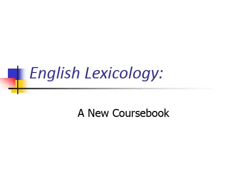 英语词汇学 Chapter  3