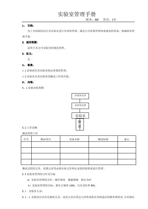 实验室管理手册