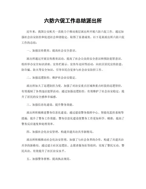 六防六促工作总结派出所
