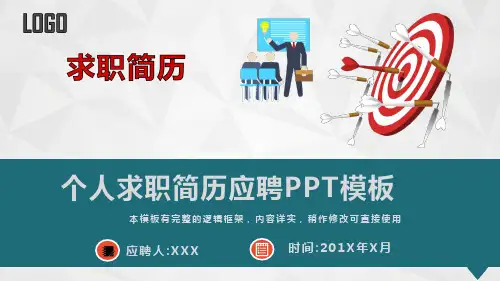 个人求职简历应聘动态PPT模板(图文)