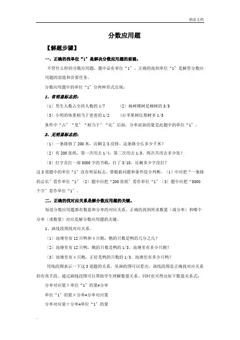 小学六年级分数应用题专项复习 (2)