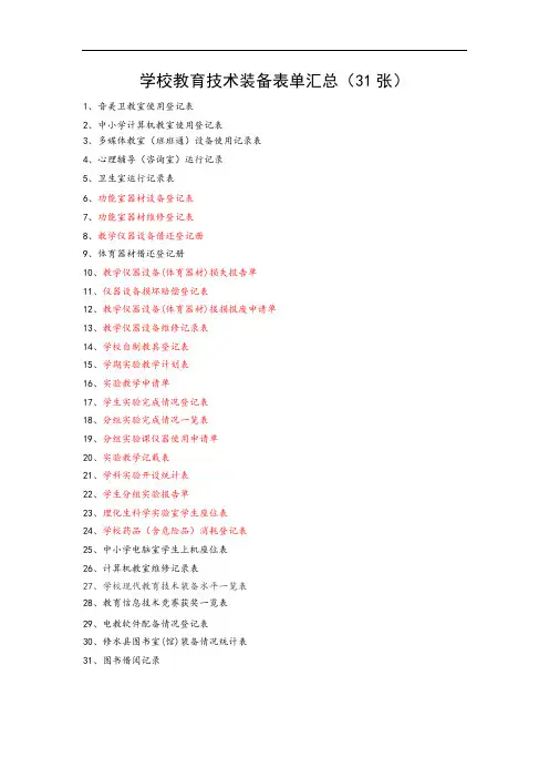学校教育技术装备表单汇总(31张)