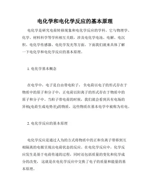 电化学和电化学反应的基本原理