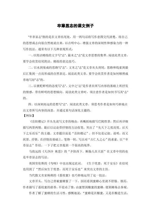 卒章显志的课文例子