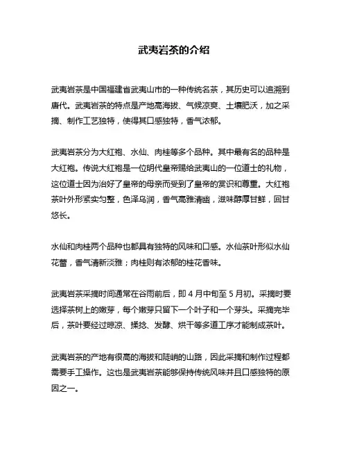 武夷岩茶的介绍