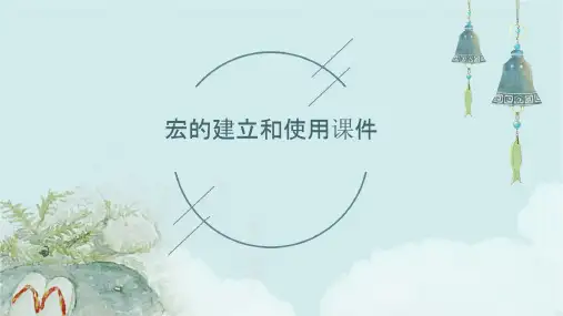 宏的建立和使用课件