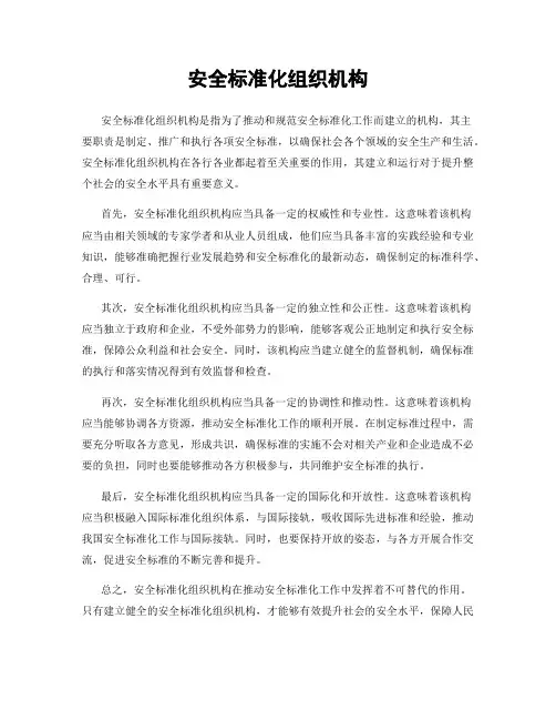 安全标准化组织机构