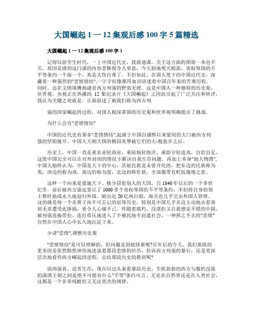 大国崛起1一12集观后感100字5篇精选