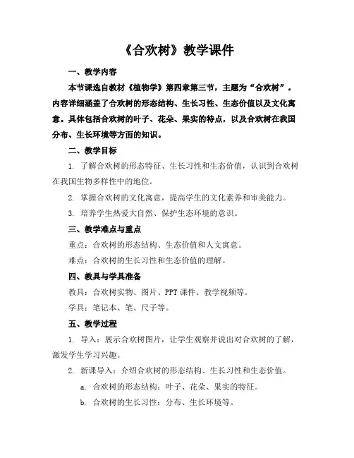 《合欢树》教学课件