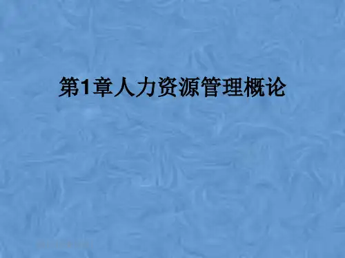 第1章人力资源管理概论