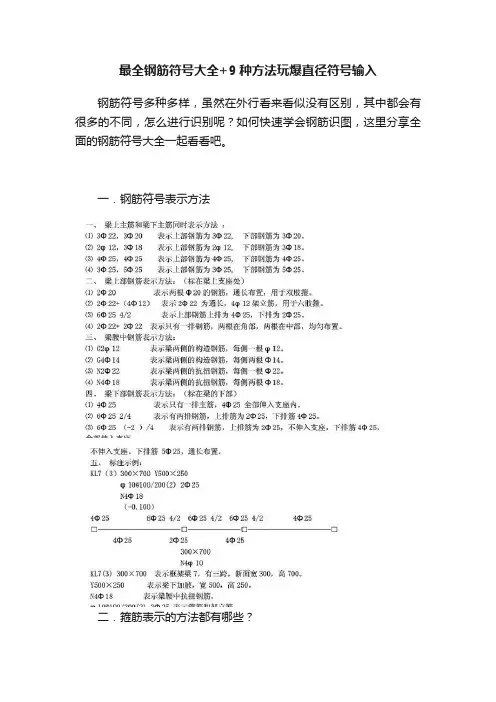 最全钢筋符号大全+9种方法玩爆直径符号输入
