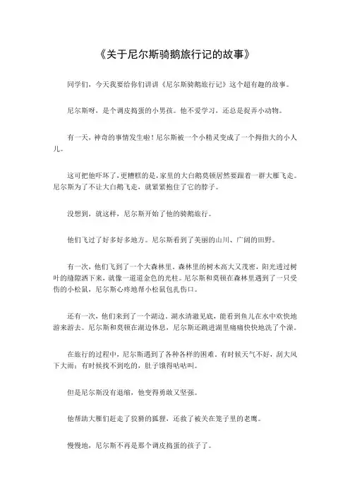 关于尼尔斯骑鹅旅行记的故事