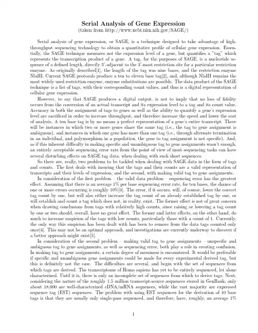 Serial Analysis of Gene Expression