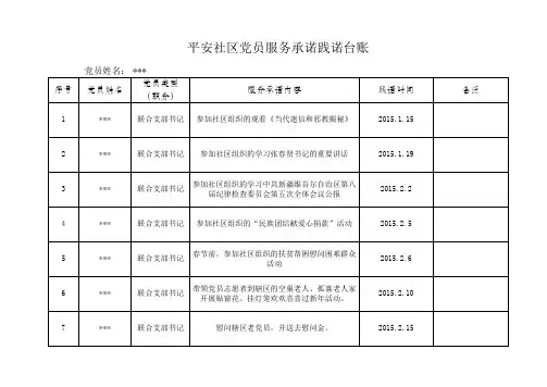 社区党员承诺践诺台账