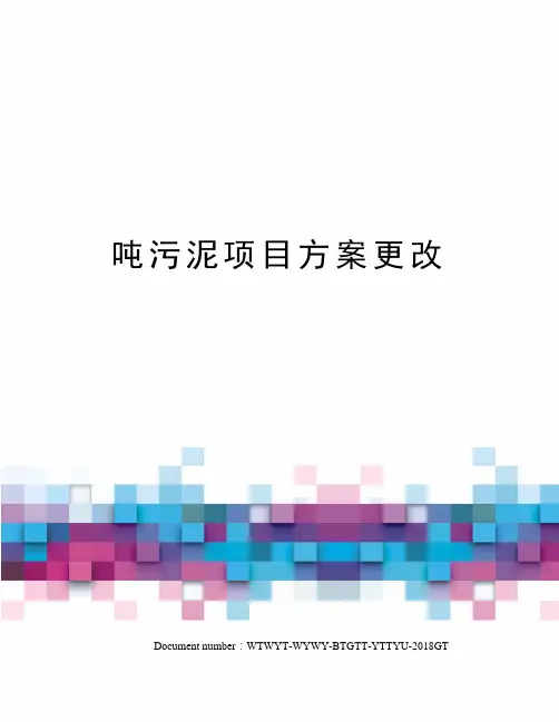吨污泥项目方案更改