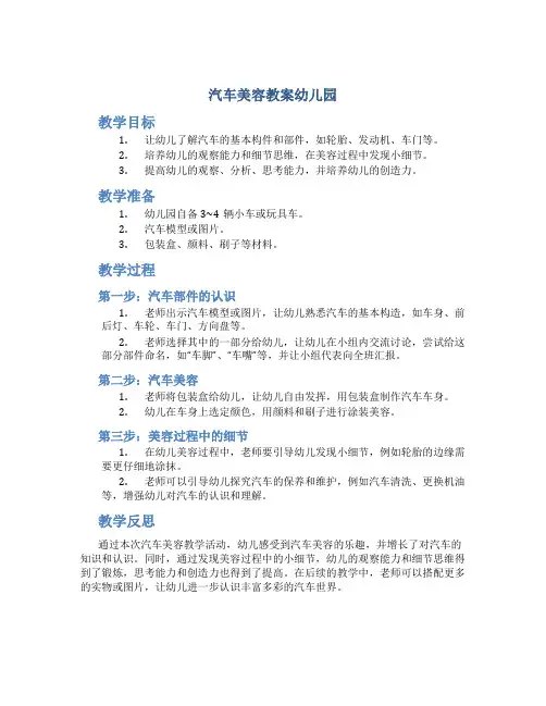 汽车美容教案幼儿园