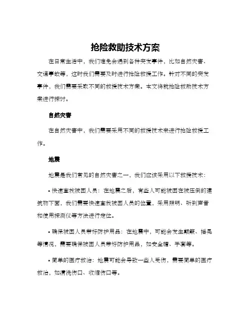 抢险救助技术方案