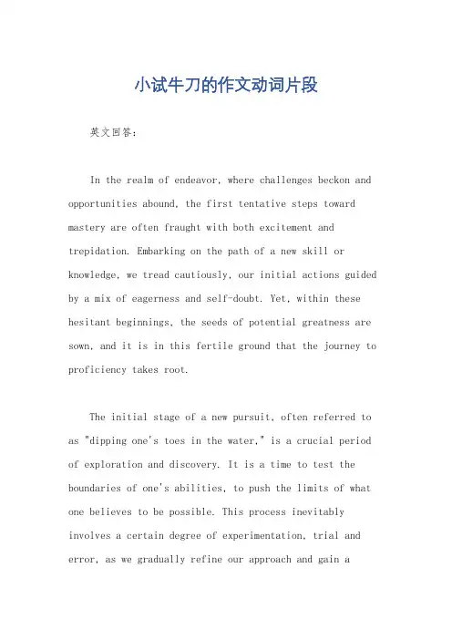 小试牛刀的作文动词片段