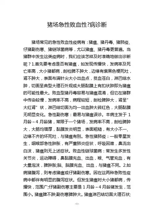 猪场急性败血性-病诊断