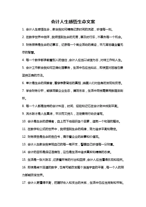会计人生感悟生命文案