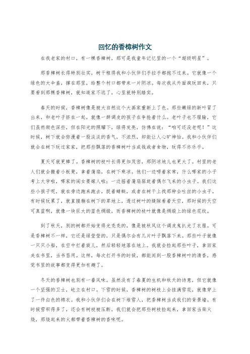回忆的香樟树作文