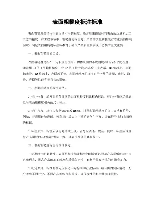 表面粗糙度标注标准