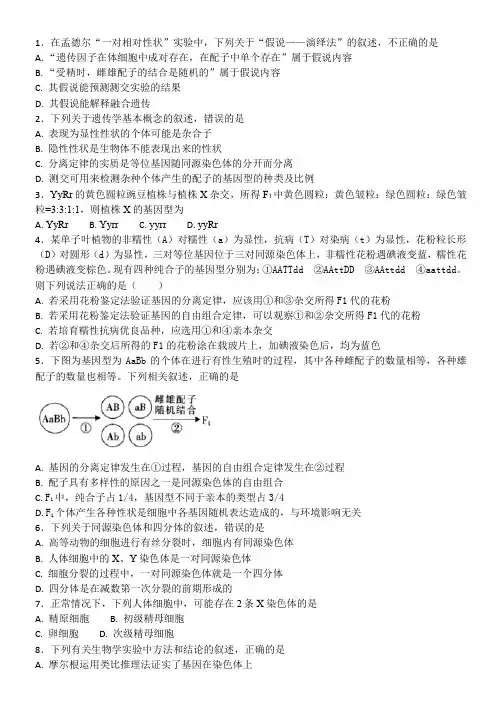 自由组合定律练习题