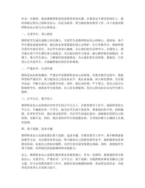 教师职业良心心得体会