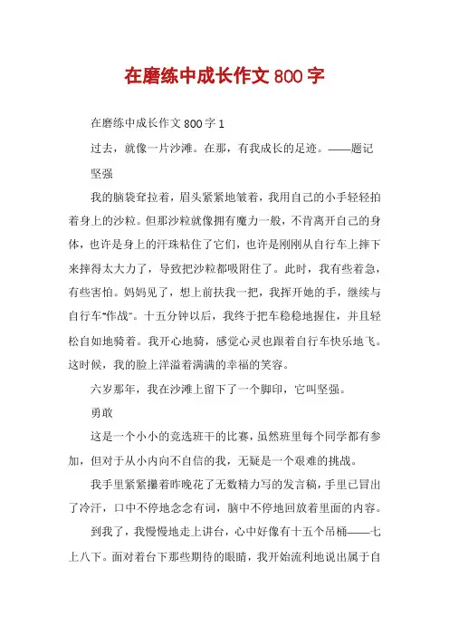 在磨练中成长作文800字