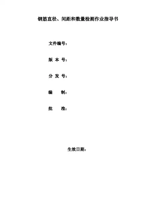 钢筋直径、间距和数量检测作业指导书