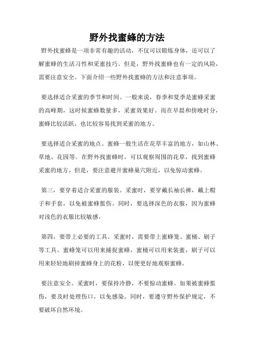 野外找蜜蜂的方法