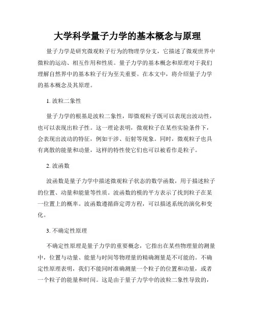 大学科学量子力学的基本概念与原理