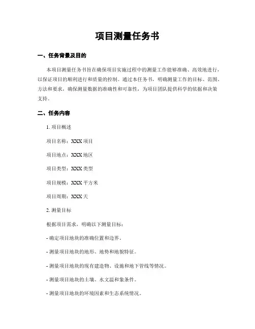 项目测量任务书