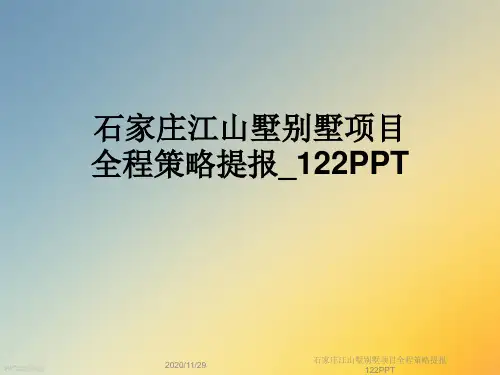 石家庄江山墅别墅项目全程策略提报122PPT
