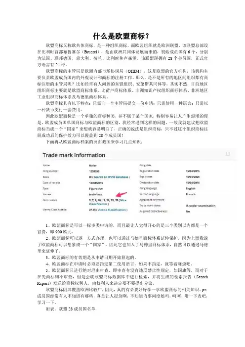 什么是欧盟商标？