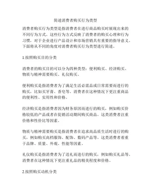 简述消费者购买行为类型
