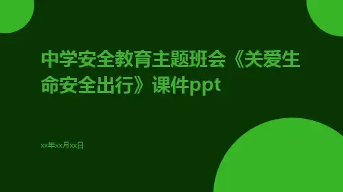 中学安全教育主题班会《关爱生命安全出行》课件ppt