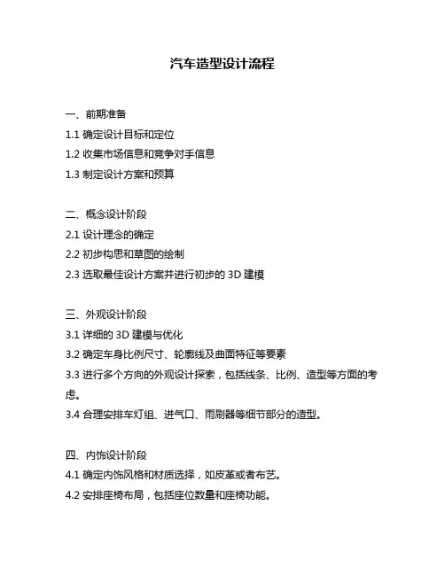 汽车造型设计流程