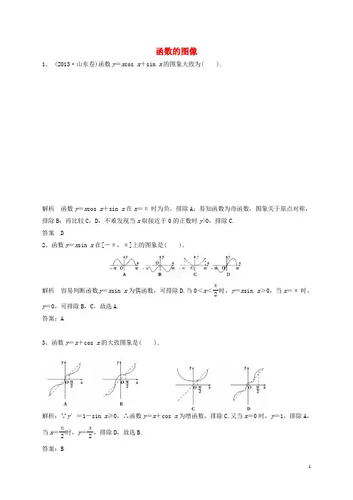 山东省济宁市高三数学一轮复习 专项训练 函数的图像(